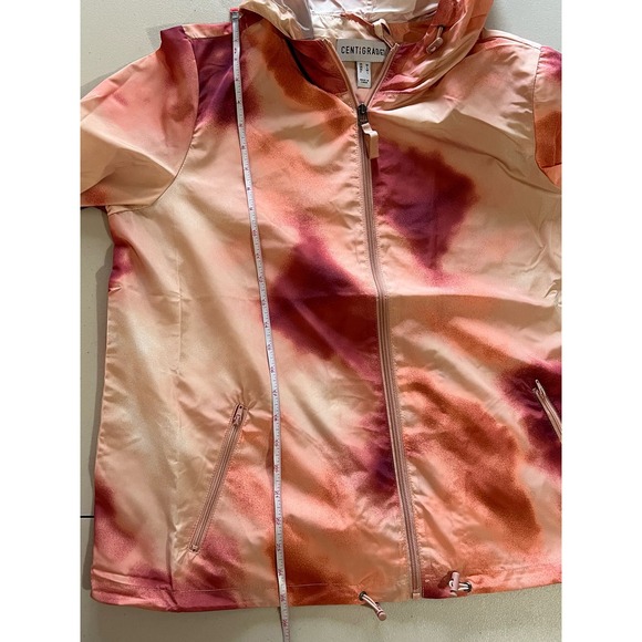 Centigrade Water Resistant Hooded Zip Front Rain Jacket ROSE TIE-DYE SIZE M NWOT - Picture 7 of 7